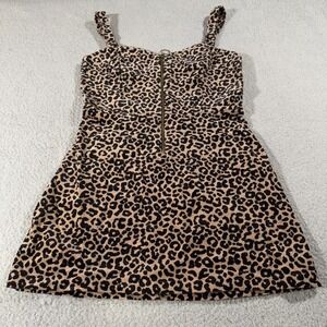 Wild Fable Dress Leopard Cheetah‎ Print Women's Size Medium Womens Tank Top Zip